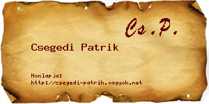 Csegedi Patrik névjegykártya